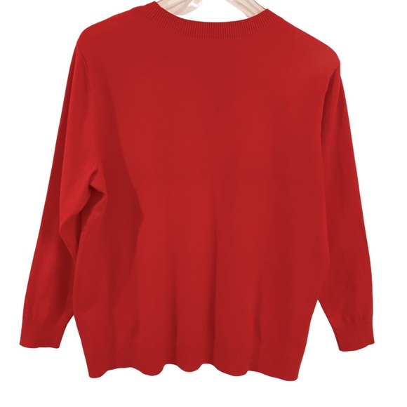 SEJOUR Red Crewneck Sweater Size 1X - Picture 2 of 4